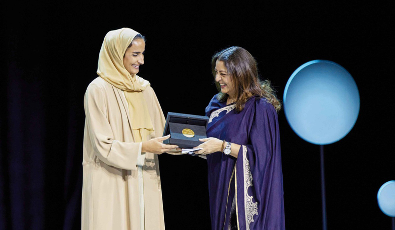 H E Sheikha Hind bint Hamad Al Thani with Safeena Husain 